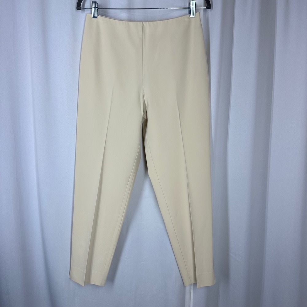Jenne Maag Cream Straight Leg Dress Pants Side Zip Made‎ in USA Size 6